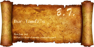 Bur Tamás névjegykártya